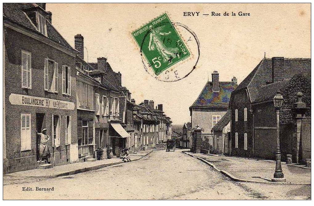 10 ERVY Rue De La Gare, Boulangerie, Ed Bernard, 1913 - Ervy-le-Chatel
