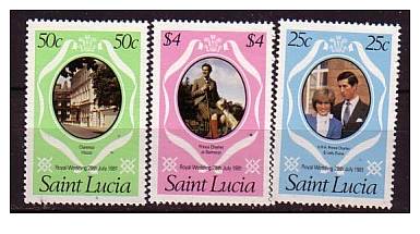 P4034 - ST LUCIA Yv N°530/32 ** MARIAGE ROYAL - St.Lucie (1979-...)