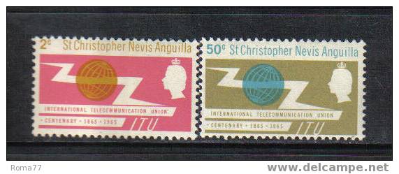 611 - ST. K. N. A. 1965 , Centenario Dell' U.I.T.  ( Ovvero I.T.U. ) *** - St.Kitts Und Nevis ( 1983-...)