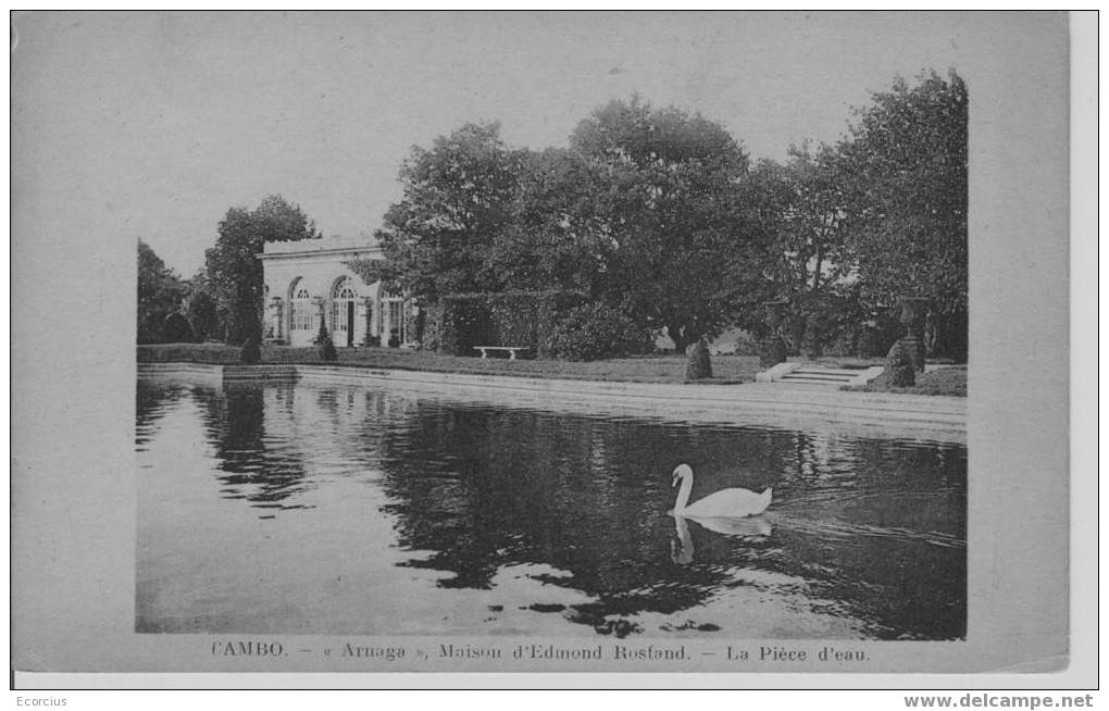 CPA - 64 -CAMBO - ARNAGA , MAISON D'EDMOND ROSTAND - LA PIECE D'EAU . - Cambo-les-Bains