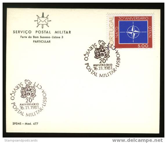 Portugal Courrier Des Armées 20 Annés Timbre à Date 1981 Lisbonne / FPO Militar Mail Service 20 Years Event Pmko - Postmark Collection