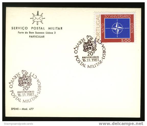 Portugal Courrier Des Armées 20 Annés Timbre à Date 1981 Lisbonne / FPO Militar Mail Service 20 Years Event Pmko - Marcophilie