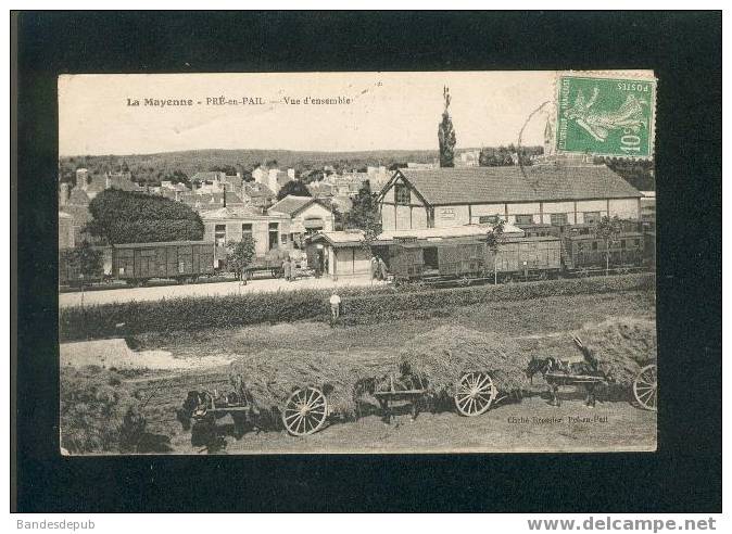 La Mayenne - Pré En Pail - Vue D'ensemble ( Train Attelage Foin Cliché Brossier) - Pre En Pail