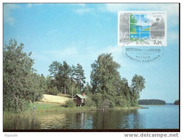 FINLANDE CARTE MAXIMUM   EUROPA CEPT 1986 NUM YVERT 950 PROTECTION DE LA NATURE - 1986