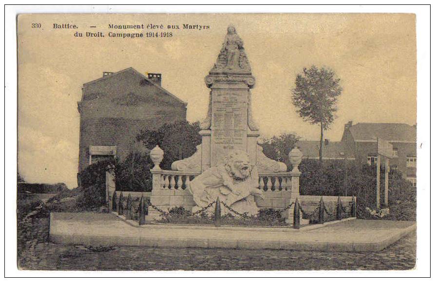 4115 - Battice - Monument élevé Aux Martyrs Du Droit - Campagne 1914-1918 - Herve