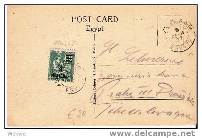 Faf001/  ALEXANDRIA - 1927 – Neuer Wert 4 Millienes Auf 10 - Covers & Documents