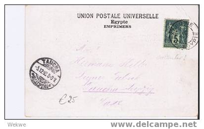 Faf002/ 1898 – Alegorie II – Als Vorläufer Fr. Post Alexandrie, Ansichtskarte Von Bulak - Storia Postale