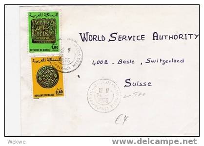 Faf022/  MAROKKO - 1976 – Marken Mit Münzmotiv – Casablanca-Basel (Brief, Cover, Lettre) - Maroc (1956-...)