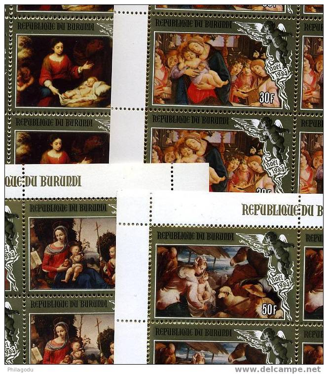 BURUNDI NOEL XtMas 1984 **  Peintures  Petit Feuillet De 10  Kleinbogen ++  C.V.  280 Euros - Unused Stamps