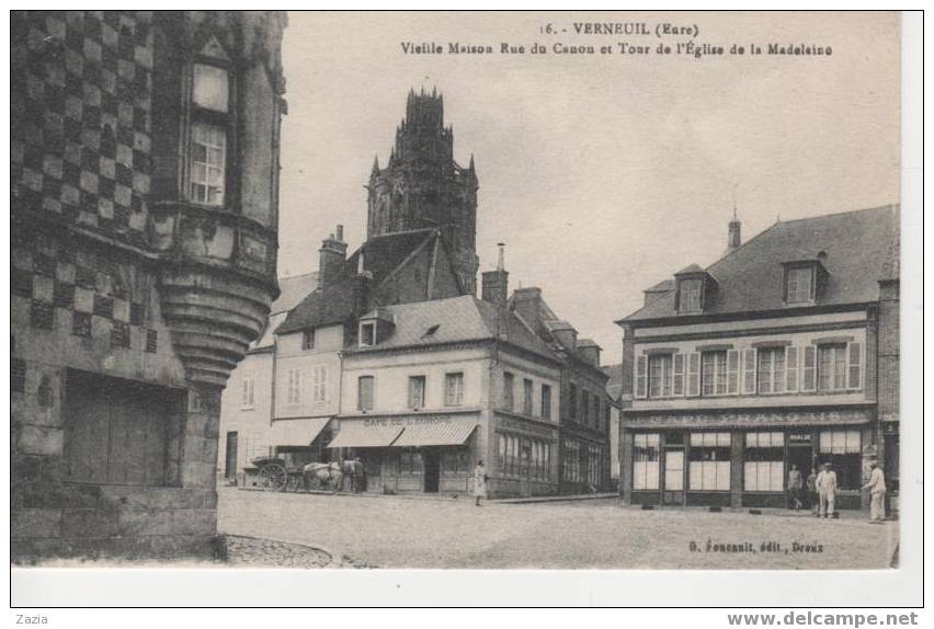 27.148/ VERNEUIL - Vieille Maison Rue Du Canon Et Tour De L'église De La Madeleine - Verneuil-sur-Avre