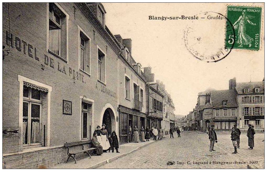 76 BLANGY SUR BRESLE Grande Rue, Hotel De La Poste, Boulangerie, Animée, Ed Legrand, 1908 - Blangy-sur-Bresle