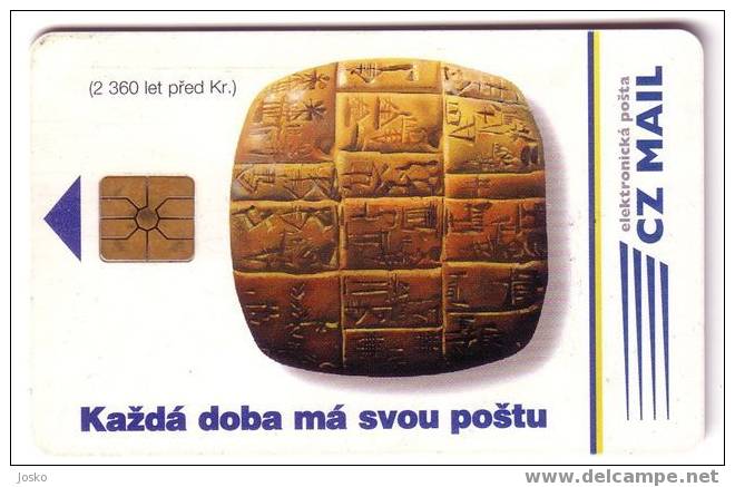 CZ MAIL - Czech Republic Old Rare Chip Card * Archaeology Archéologie Prehistory Prehistoric Prehistoire Petroglyph - Czech Republic