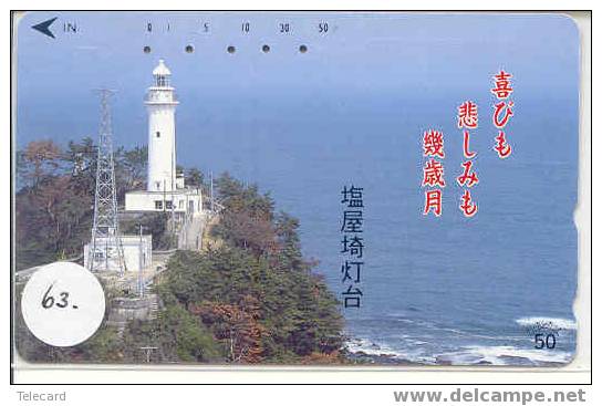 VUURTOREN LIGHTHOUSE LEUCHTTURM PHARE  FARO FAROL Op Telefoonkaart (63) - Lighthouses
