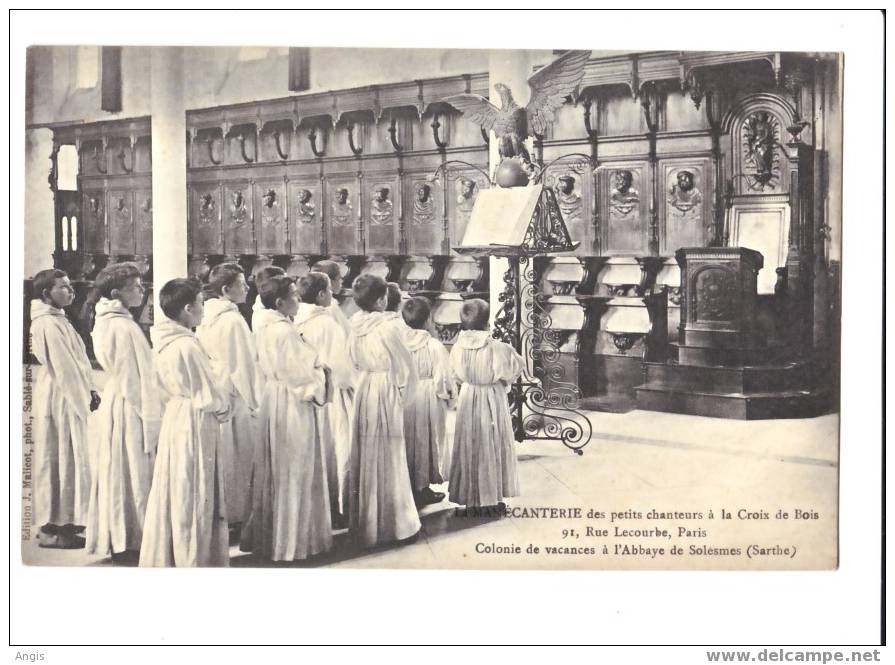 CPA---72-----SOLESME-----ABBAYE----MERCANTERIE----PETITS CHANTEURS DE LA CROIX DE BOIS_______________________________ - Solesmes