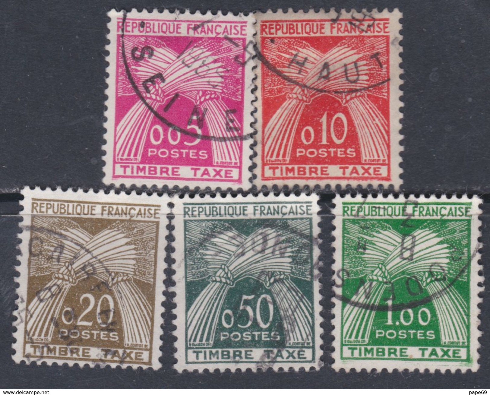 FRANCE TAXE N° 90 / 94 O La Série En Nouveaux Francs, Oblitérations Moyenes Sinon  TB - 1960-.... Mint/hinged