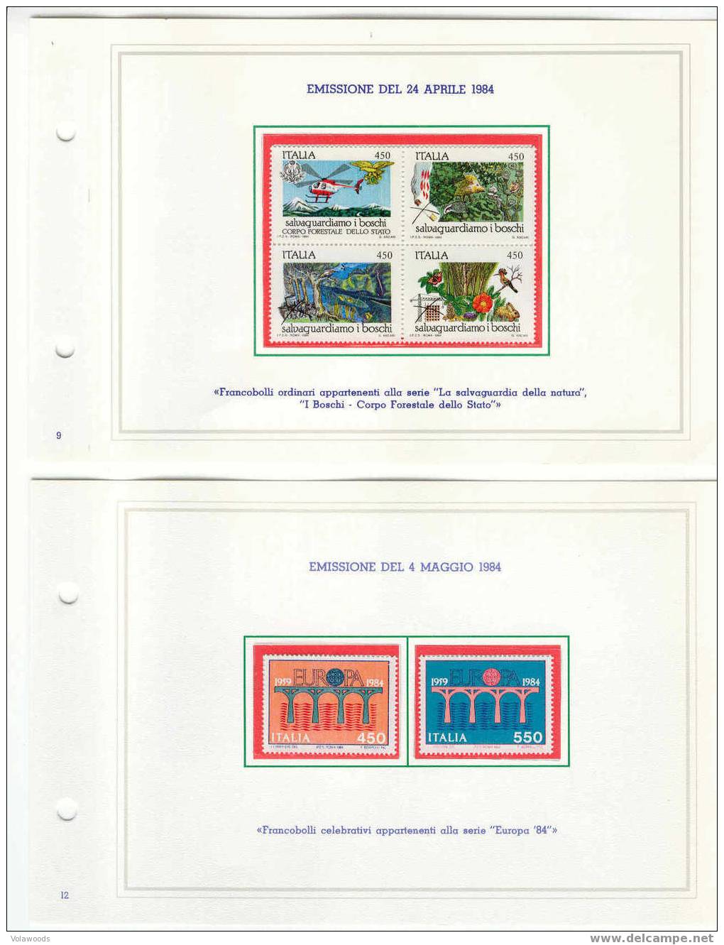 Italia - Annata Completa 1984 In Libretto Delle Poste Completo Di Tutte Le Carte Valori Emesse (con Interi Postali) - Années Complètes