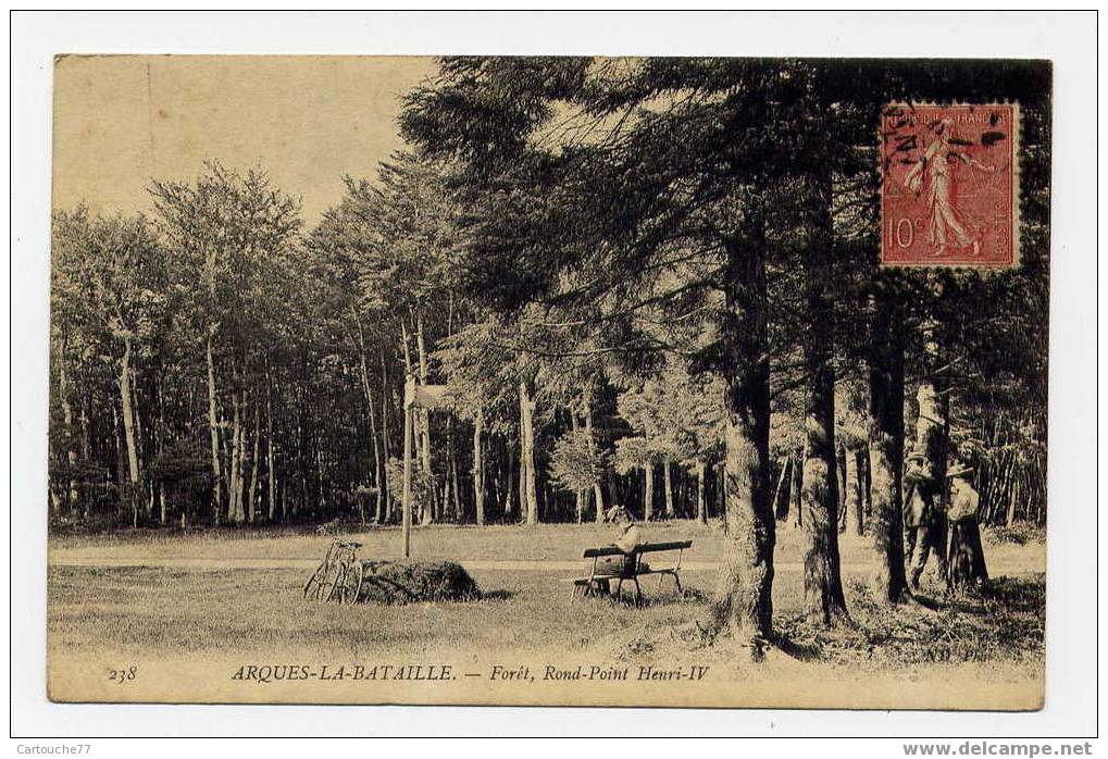 K3 - ARQUES-la-BATAILLE - Forêt, Rond-Point Henri IV (carte Animée De 1907) - Arques-la-Bataille