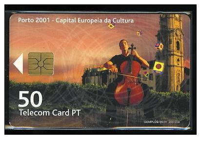 Télécarte PORTUGAL Porto 2001 Capitale Européene De La Culture Musique Phonecard Music - Portugal