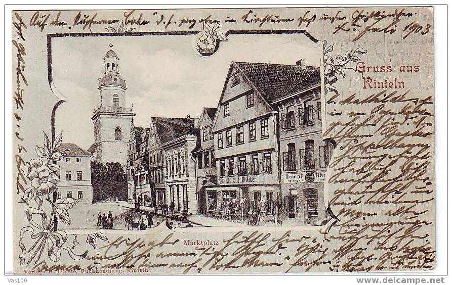 GERMANY,POST CARD ORIGINAL VINTAGE 1903 "RINTELN" - Rinteln