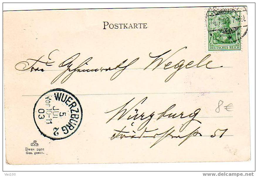 GERMANY,POST CARD ORIGINAL VINTAGE 1903 "RINTELN" - Rinteln