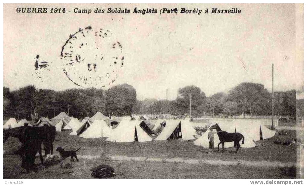 13 MARSEILLE Camp Des Soldats Anglais Au Parc Borély  1914 - Parcs Et Jardins