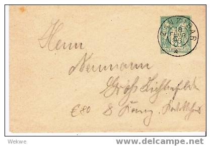 Faf074 / Alegorie Briefganzsache Von Frankreich, Verwendet Sansíbar 18. 2. 1898 - Covers & Documents