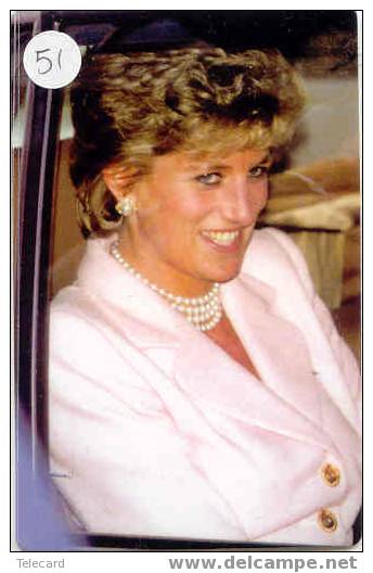 PRINCES DIANA Op Telefoonkaart - Lady Di - Princesse Diana - (51) - Personnages