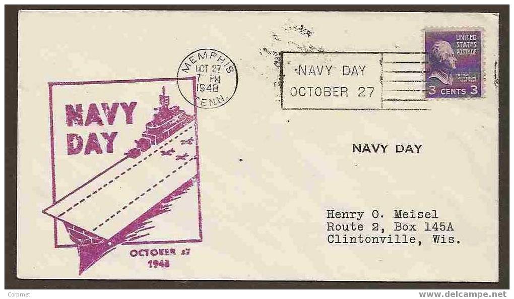 US - 1948 NAVY DAY- VF COMM COVER - Marittimi