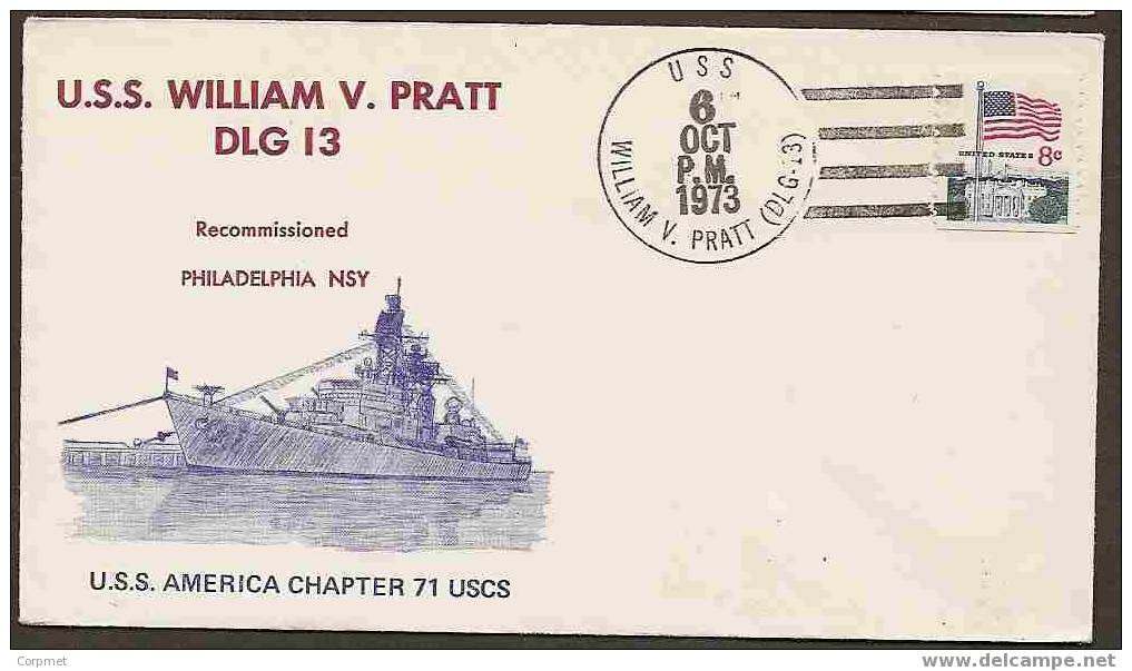 US - U.S.S. WILLIAM V. PRATT (DLG 13) - VF COMM COVER - Marittimi