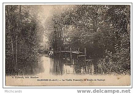 CPA 94 MANDRES - La Vieille Passerelle Du Moulin De Rochopt - Mandres Les Roses