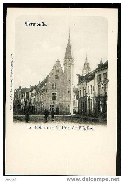 4608 - Termonde  Le Beffroi Et La Rue De L'église - Dendermonde