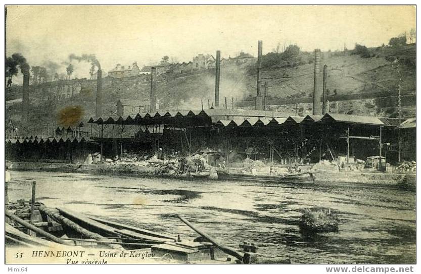 56 .  HENNEBONT .  USINE DE KERGLAU . VUE GENERALE .  (  PENICHES ) - Hennebont