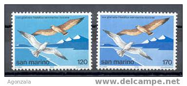 SERIE TIMBRES NOUVEAUX SAINT-MARIN SAN MARINO  1978 JOUR Du TIMBRE - MOUETTES SUR La PLAGE Et Les MONTAGNES - Seagulls