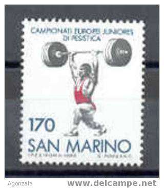 TIMBRE NOUVEAU SAINT-MARIN SAN MARINO  1980 CHAMPIONNAT DE L'EUROPE DE HALTEROPHILIE - Gewichtheffen