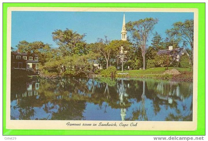 CAPE COD, MA - SANDWICH SCENE - CARD TRAVEL IN 1965 - - Cape Cod