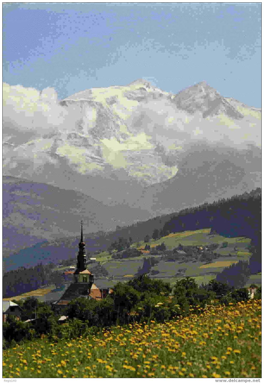 COMBLOUX - L´église Et Le Massif Du Mont- Blanc 1971 - Combloux