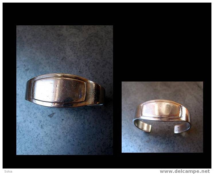 Beau Bracelet Années 50 Argent Poinçonné Massif / Great Vintage 50's Silver Bracelet - Bracciali