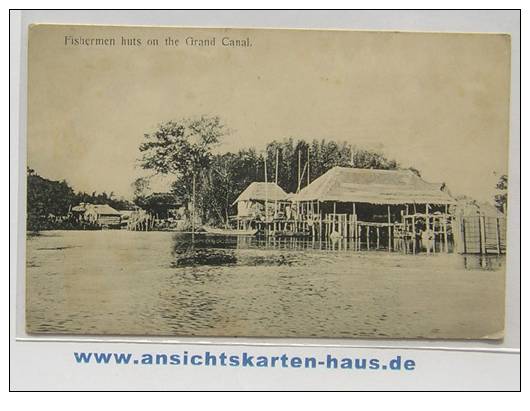 D 4574 - Fishermen Huts On The Grand Canal (China, India?) - Alte S/w-Ak - Other & Unclassified