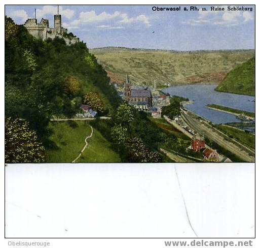 OBERWESEL A RHEIN RUINE SCHONBURG 1927 - Rhein-Hunsrueck-Kreis