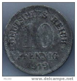 Allemagne 10 Pfennig 1919 Tb/ttb - 10 Pfennig