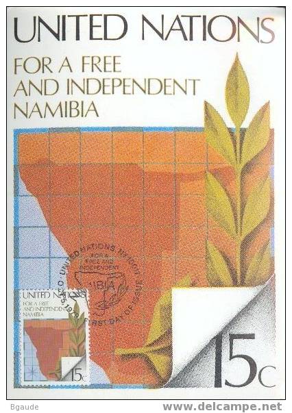 NATIONS UNIES NEW-YORK CARTE MAXIMUM NUM.YVERT 304 INDEPENDANCE DE LA NAMIBIE - Andere & Zonder Classificatie