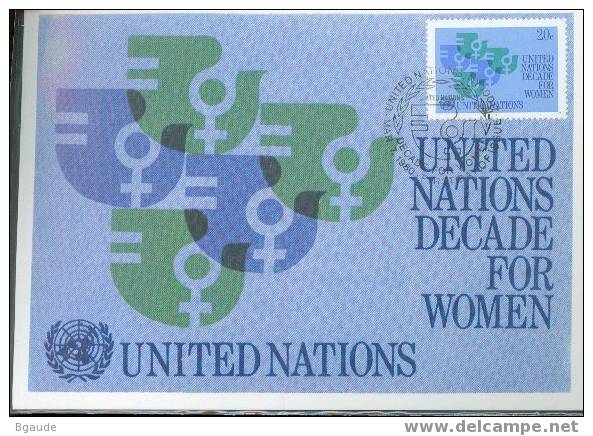 NATIONS UNIES NEW-YORK CARTE MAXIMUM NUM.YVERT 311 POUR LA FEMME - Sonstige & Ohne Zuordnung