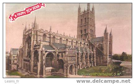 CPA - GLOUCESTER CATHEDRAL - S. W. - A HAPPY NEW YEAR - F. FRITH & CO - 32086 - Gloucester