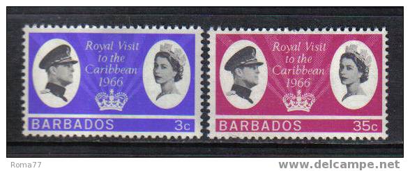 670 - BARBADOS, 1966 : Royal Visit To The Caribbean  *** - Barbades (...-1966)