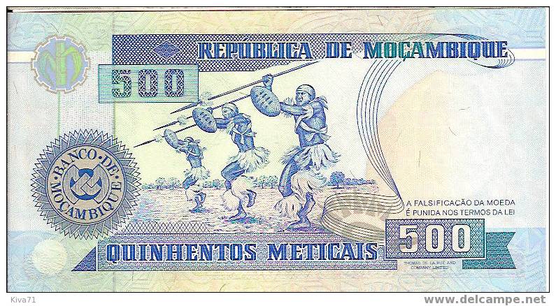 500 Méticais  "MOZAMBIQUE"     16 Juin 1991  UNC    Ble 44 - Mozambico
