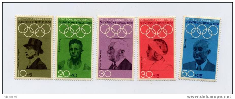 Allemagne N°426 à 430 Neuf* Jeux Olympiques De 1968 - Summer 1968: Mexico City