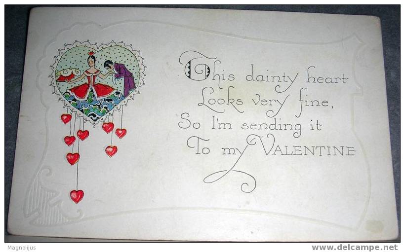 Valentine, Love, Vintage Postcard - Valentijnsdag