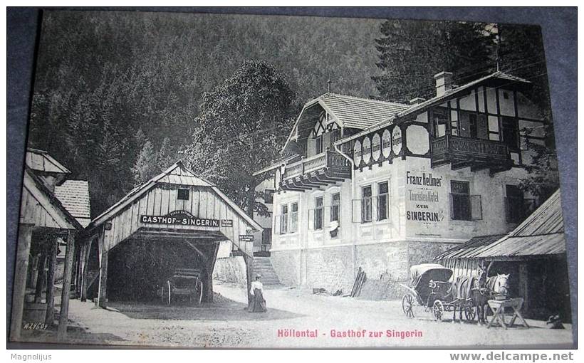 Hollental, Gasthof Zur Singerin, Franz Hellmer,restaurant,Coffe House,with Singer,Hotel, Vintage Postcard - Restaurantes