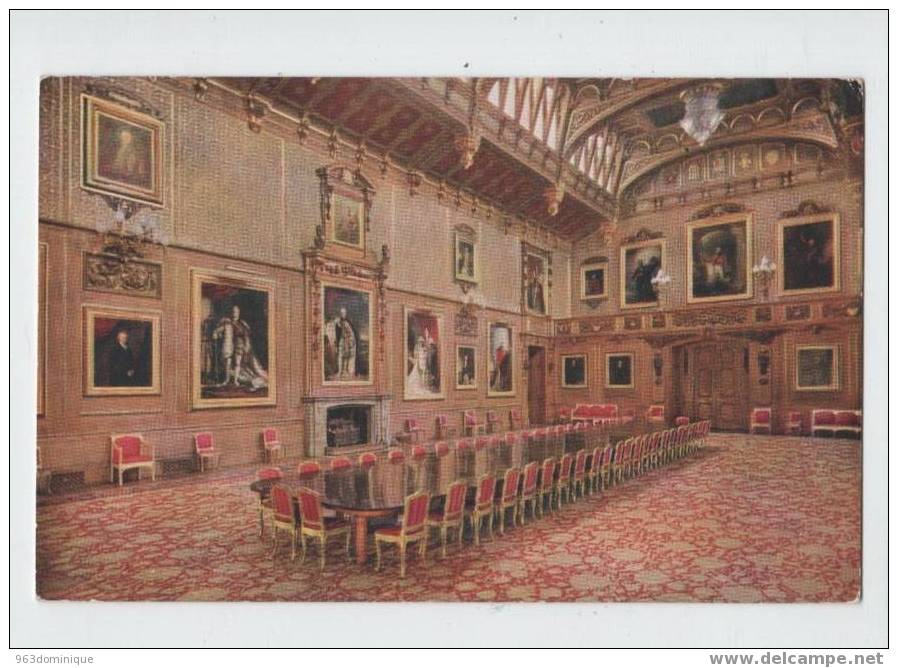 Tuck´s Post Card - The State Apartments Windsor Castle -  Waterloo Gallery - Windsor Castle