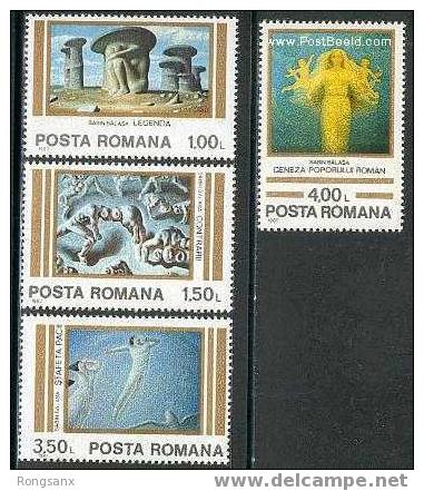 1982 ROMANIA S. Balasa Paintings 4v - Ongebruikt